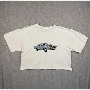 Vintage Style Motor Show Crop Tee 1984 Graphic Cropped T Shirt Boxy Fit